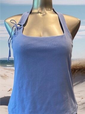 $8 Add-on | Periwinkle Halter Tank with Shoulder Tie